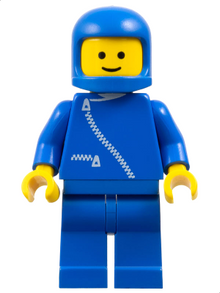 Minifig zip001 - Jacket with Zipper - Blue, Blue Legs, Blue Classic Helmet - De BrickPlaats